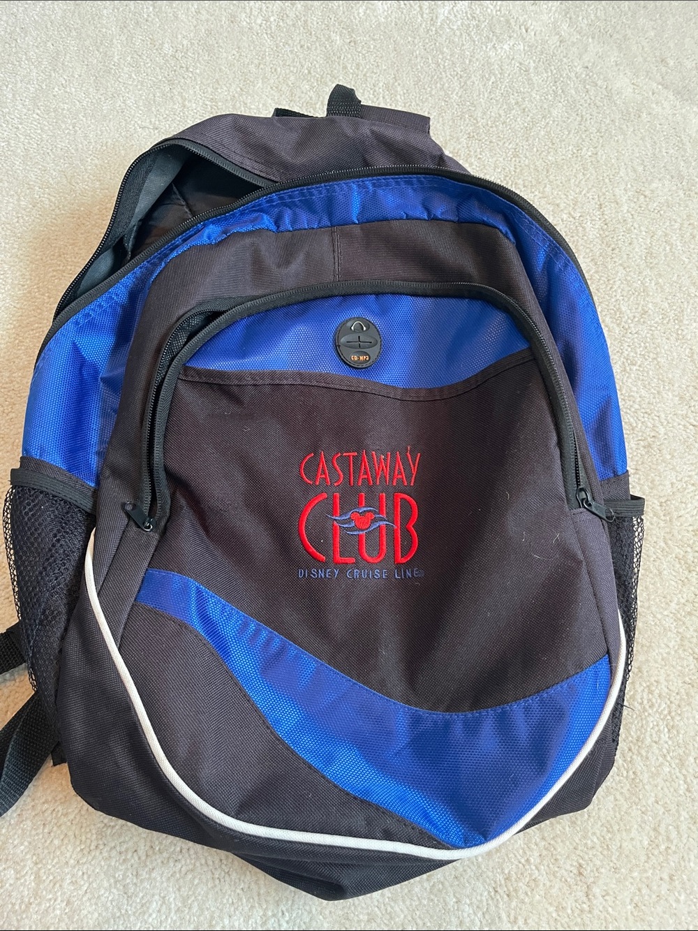Disney Black and Blue Castaway Club Backpack. Good condition